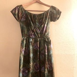 Vintage 60s Mod Tulip & Olive Art inspired dress